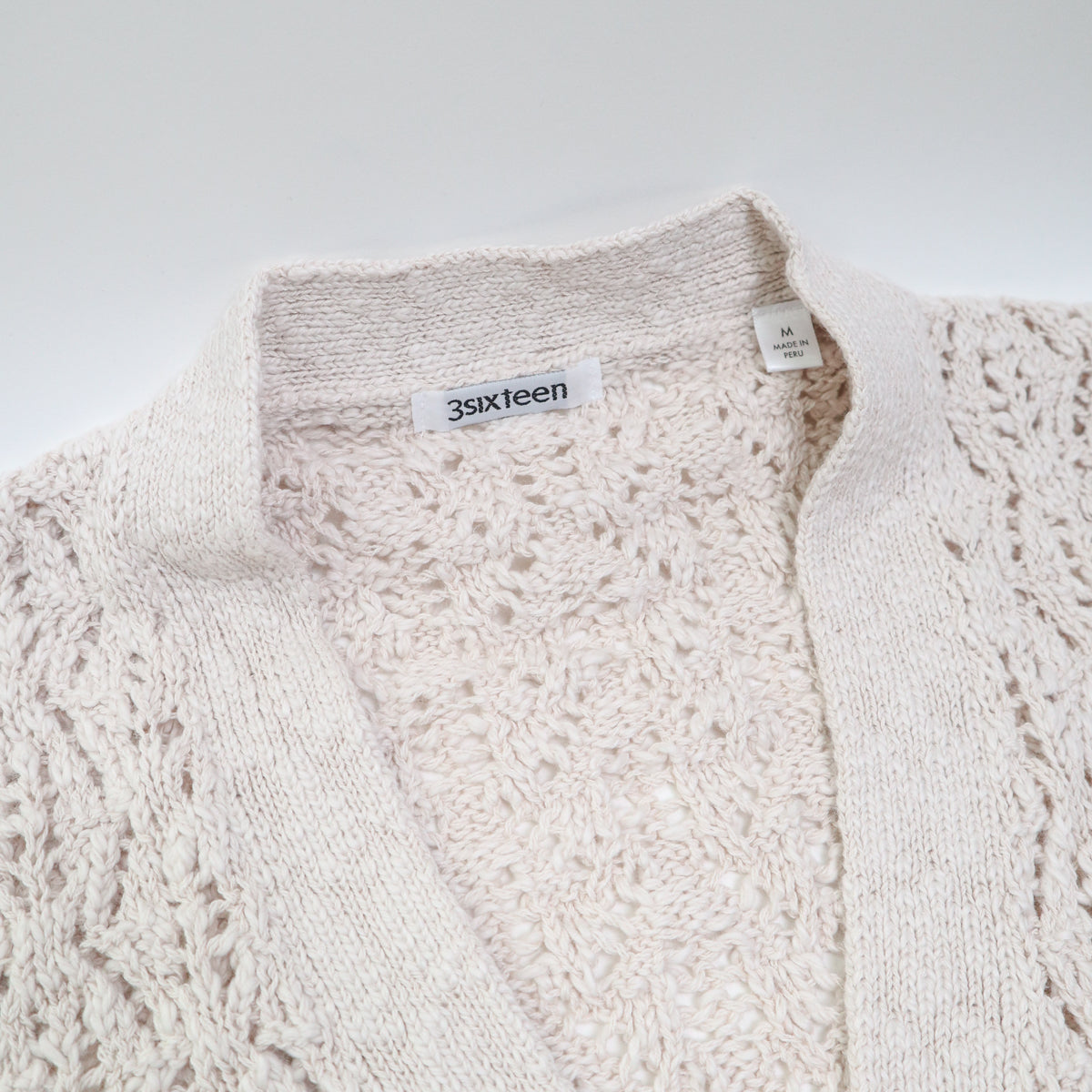 Classic Cardigan Ecru Flamme Lace Knit