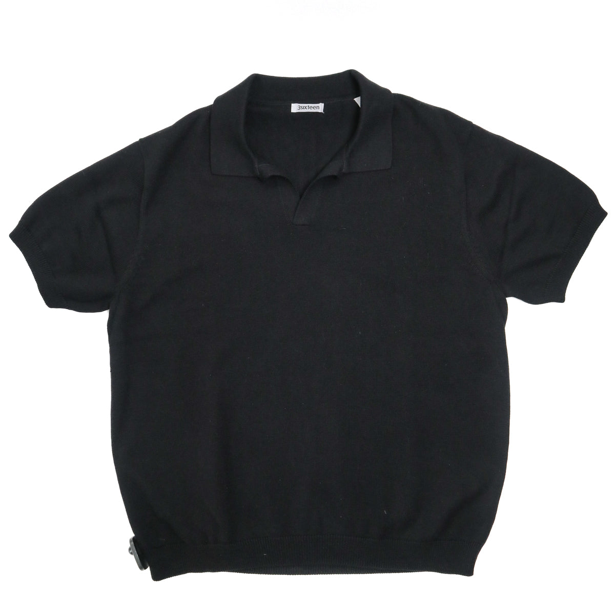 Knit Polo Black Pima Cotton