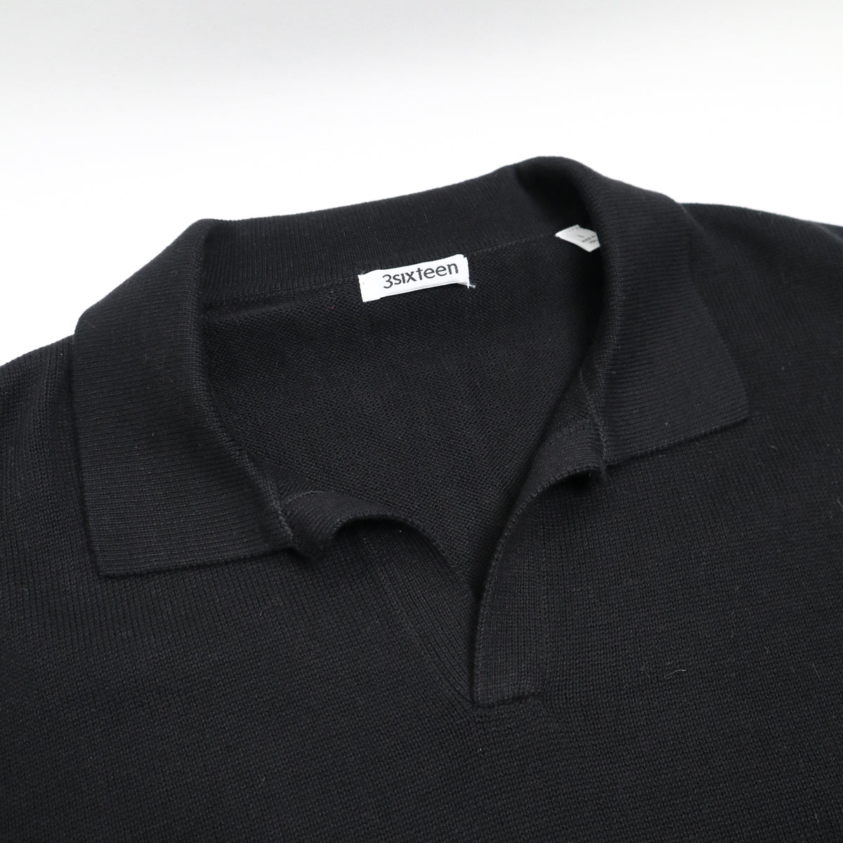 Knit Polo Black Pima Cotton