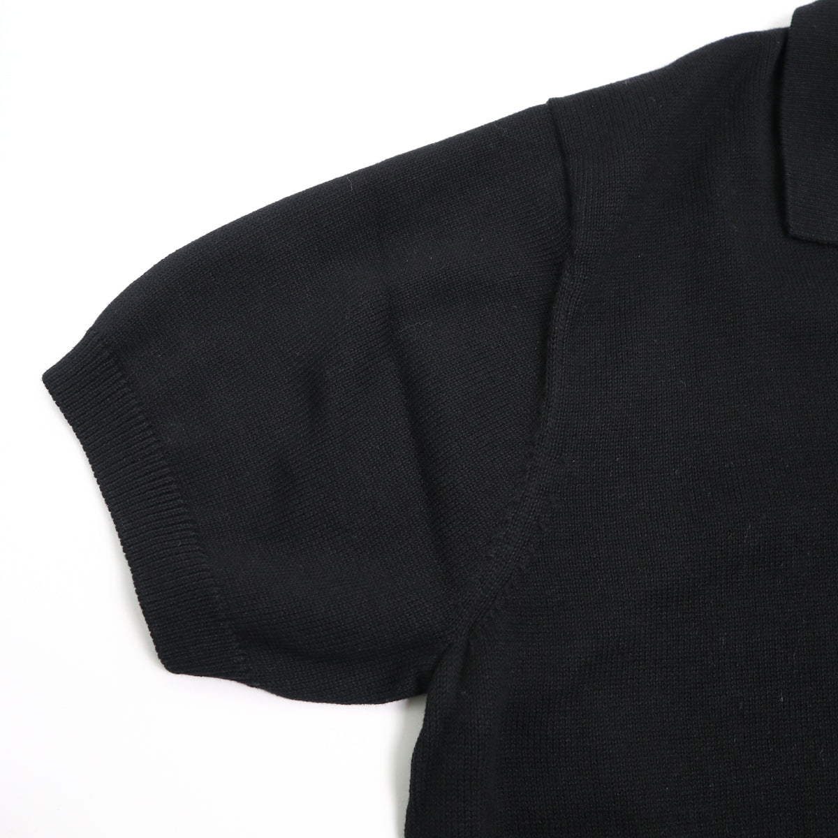 Knit Polo Black Pima Cotton