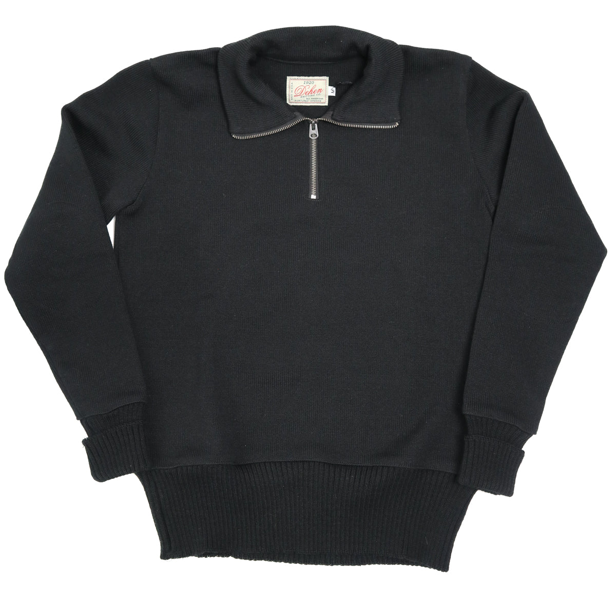 1/4 Zip Moto Sweater Black