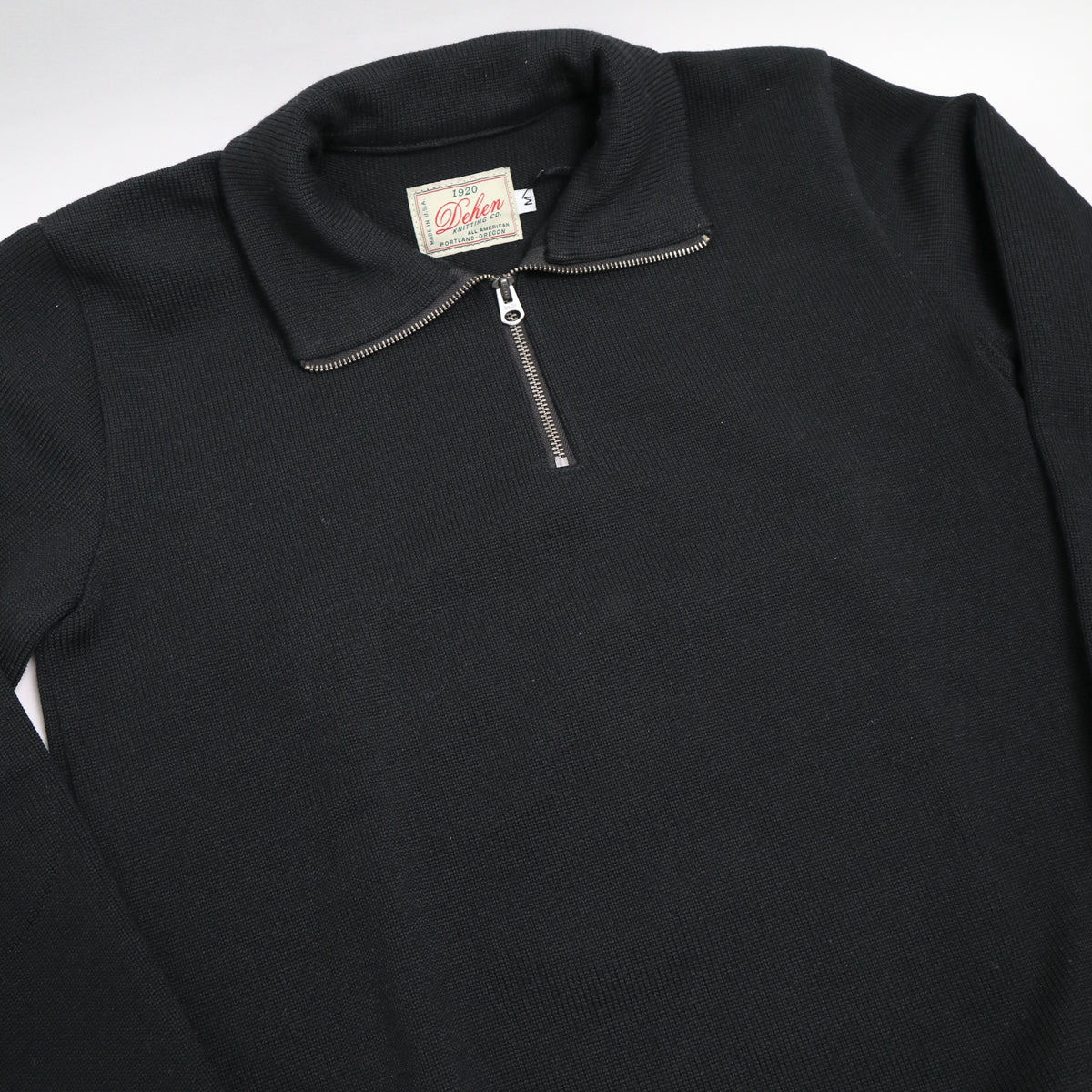 1/4 Zip Moto Sweater Black