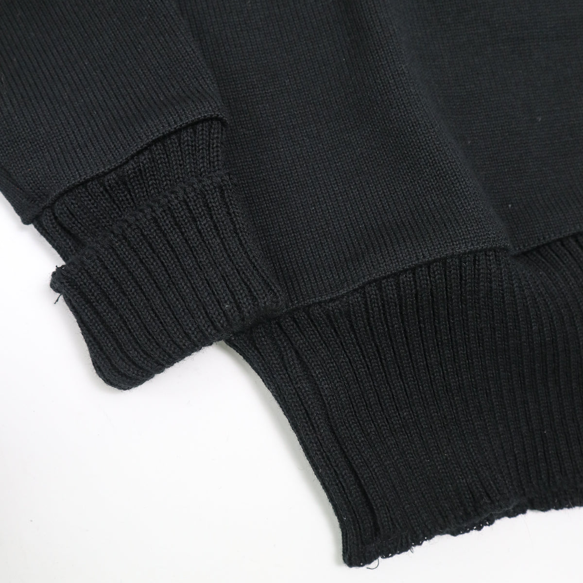 1/4 Zip Moto Sweater Black