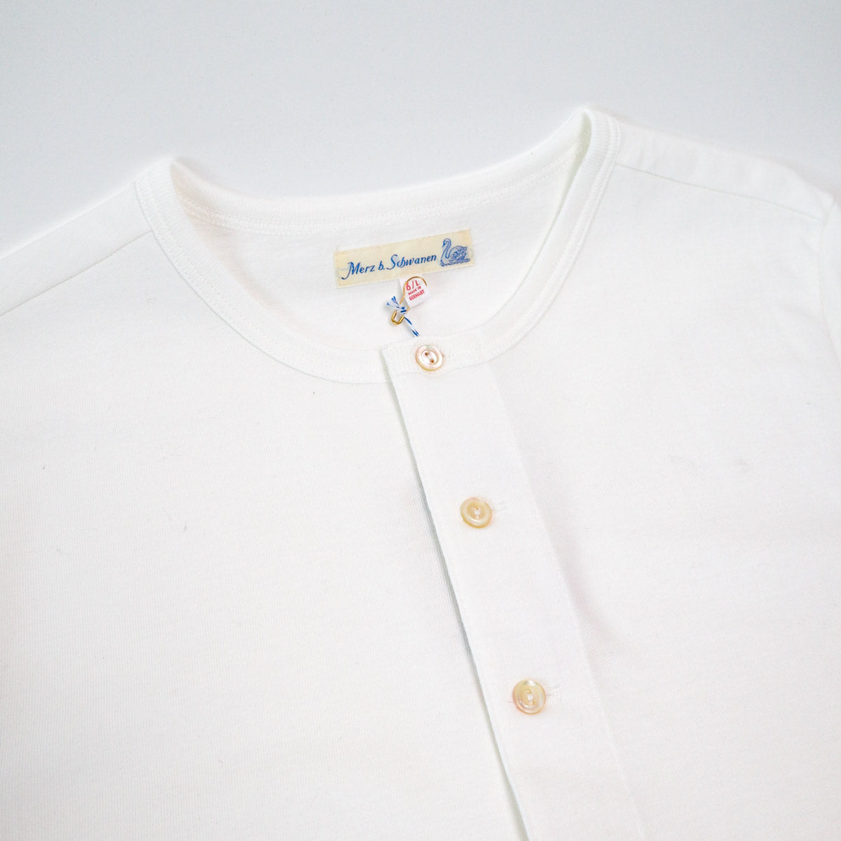 The Originals 207 Loopwheeled Short Sleeve Henley Classic Fit White