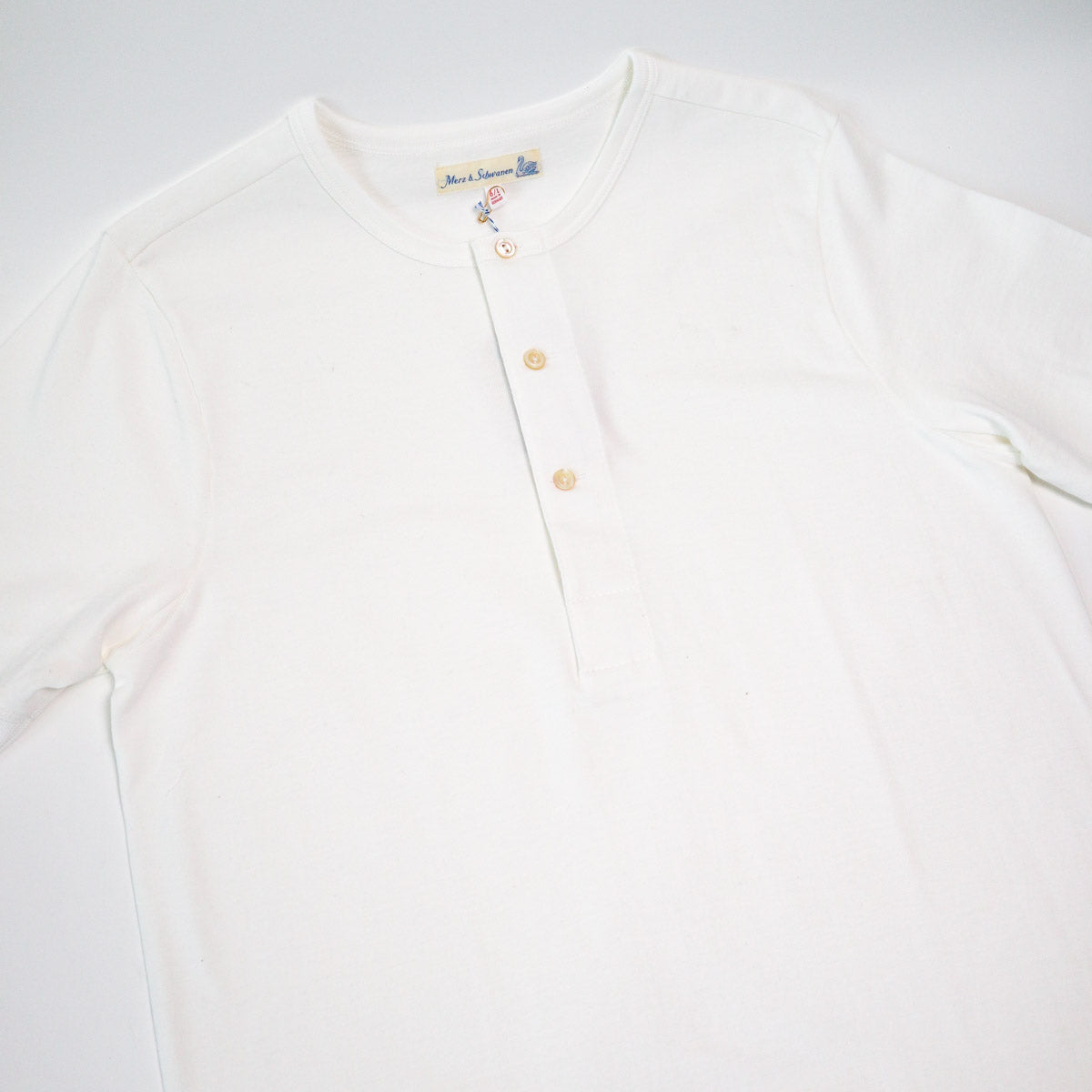 The Originals 207 Loopwheeled Short Sleeve Henley Classic Fit White
