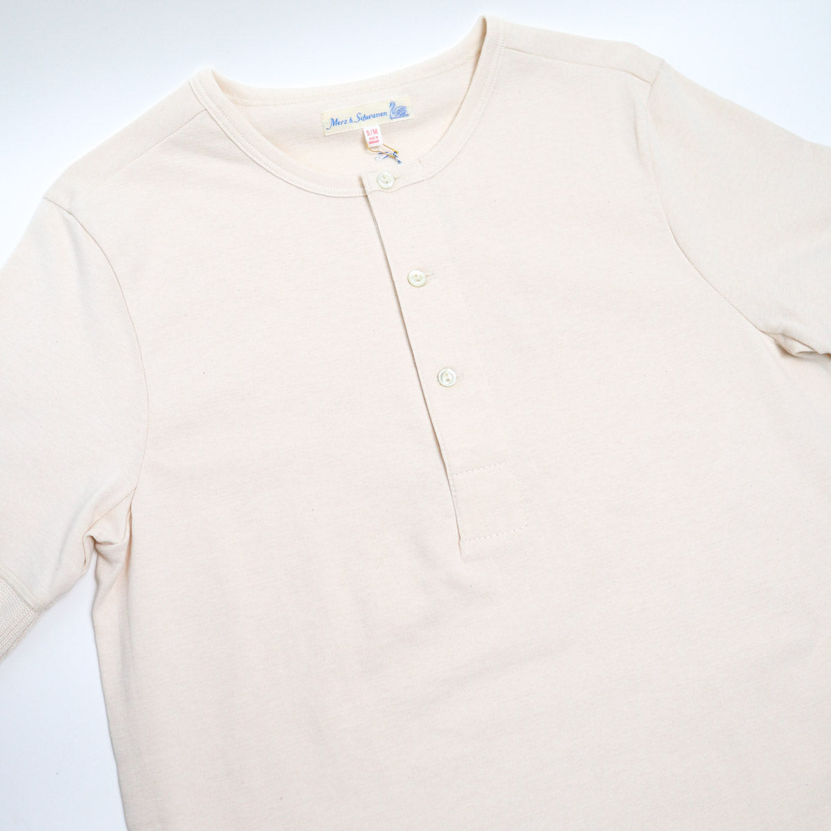 The Originals 207 Loopwheeled Short Sleeve Henley Classic Fit Nature