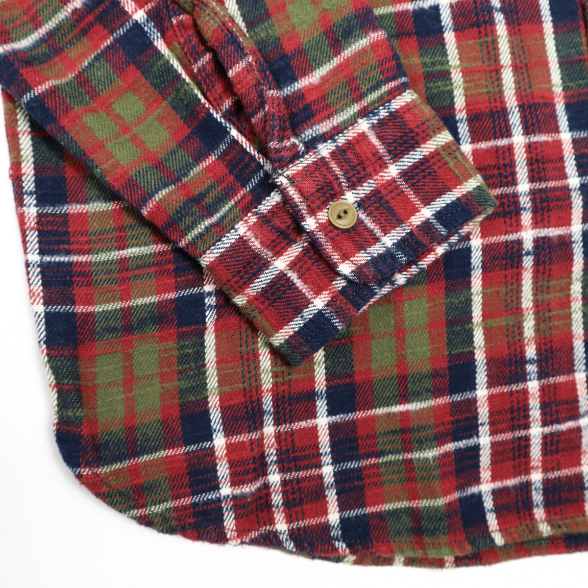Slubby Flannel Shirt Red