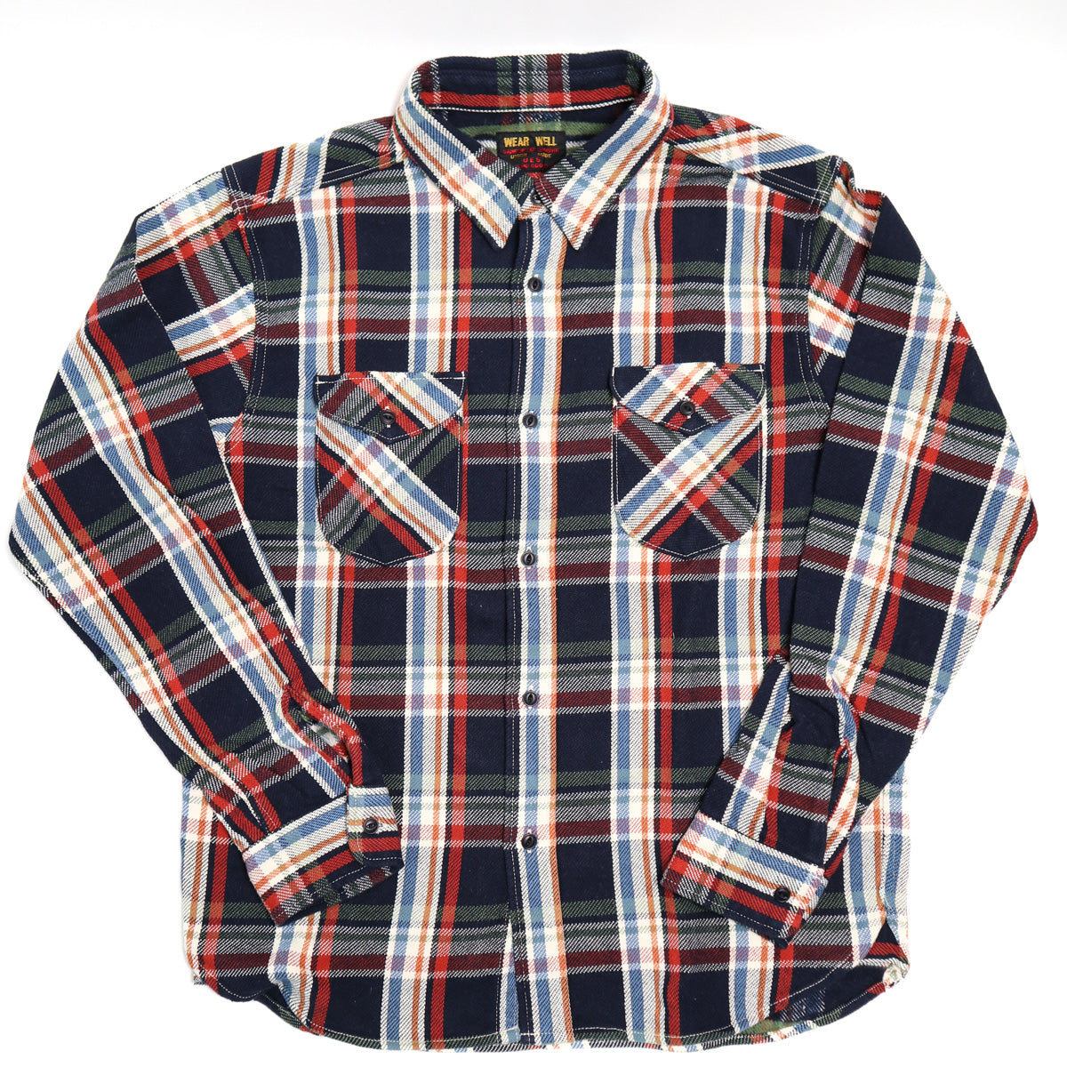 Heavy Flannel Shirt Navy/White