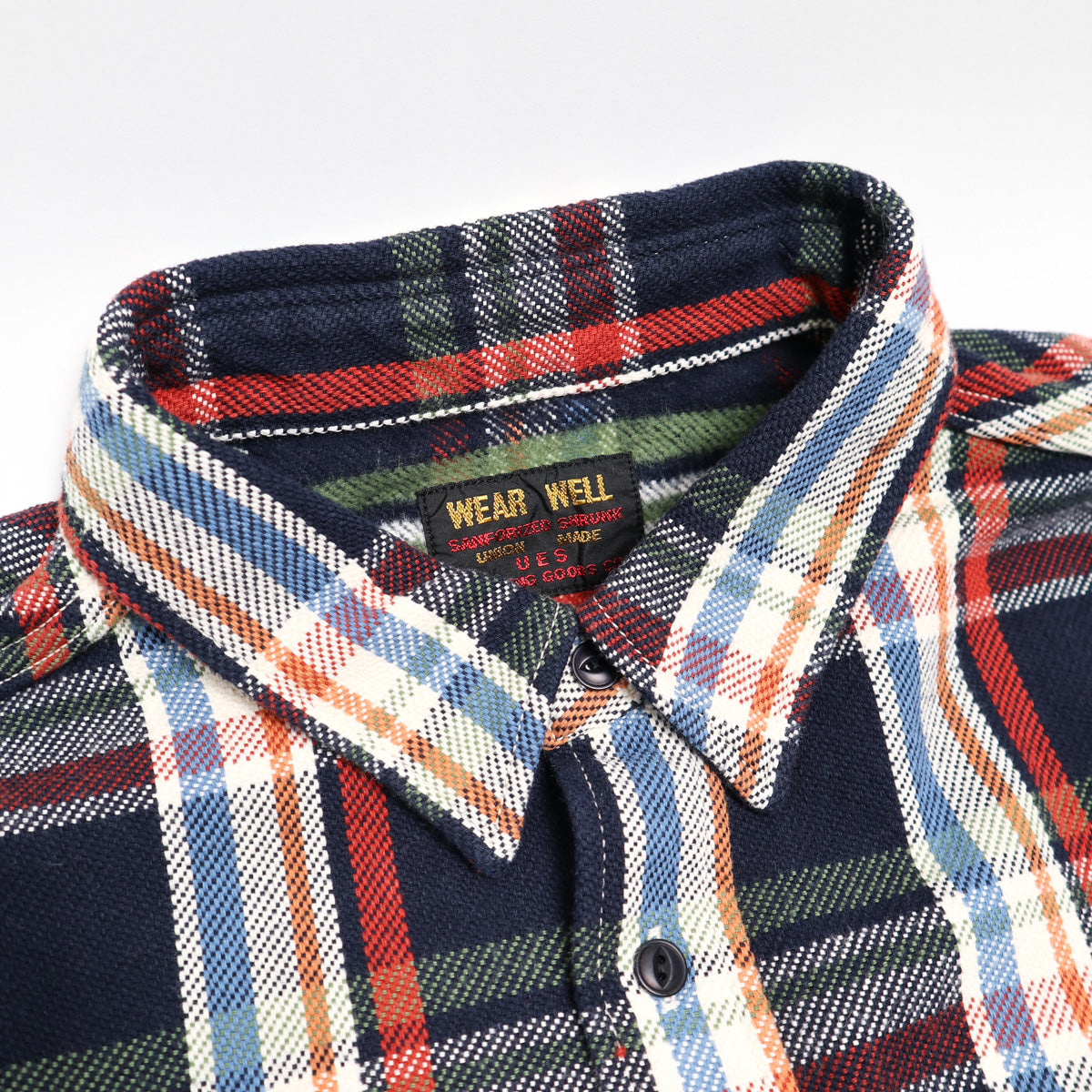 Heavy Flannel Shirt Navy/White