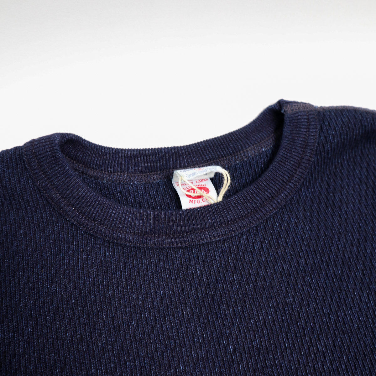 Indigo Yarn-Dyed Honeycomb Thermal Long Sleeve