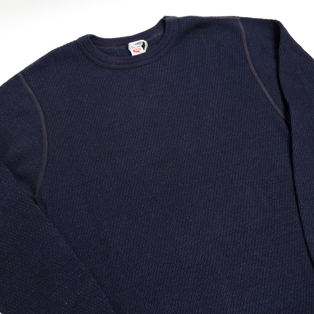 Indigo Yarn-Dyed Honeycomb Thermal Long Sleeve