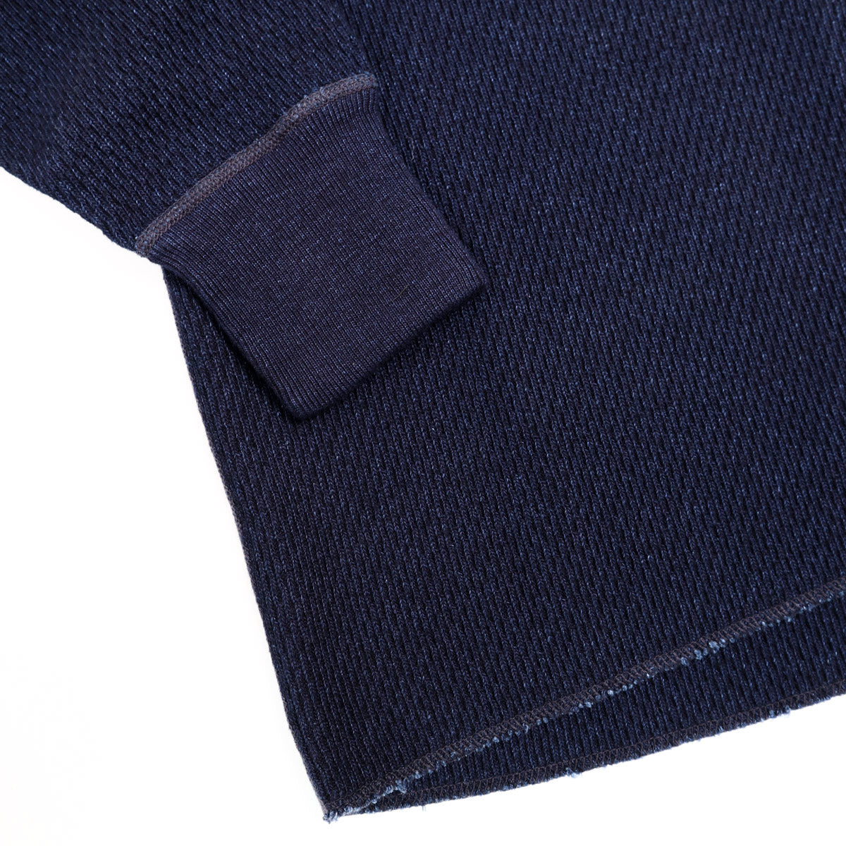 Indigo Yarn-Dyed Honeycomb Thermal Long Sleeve