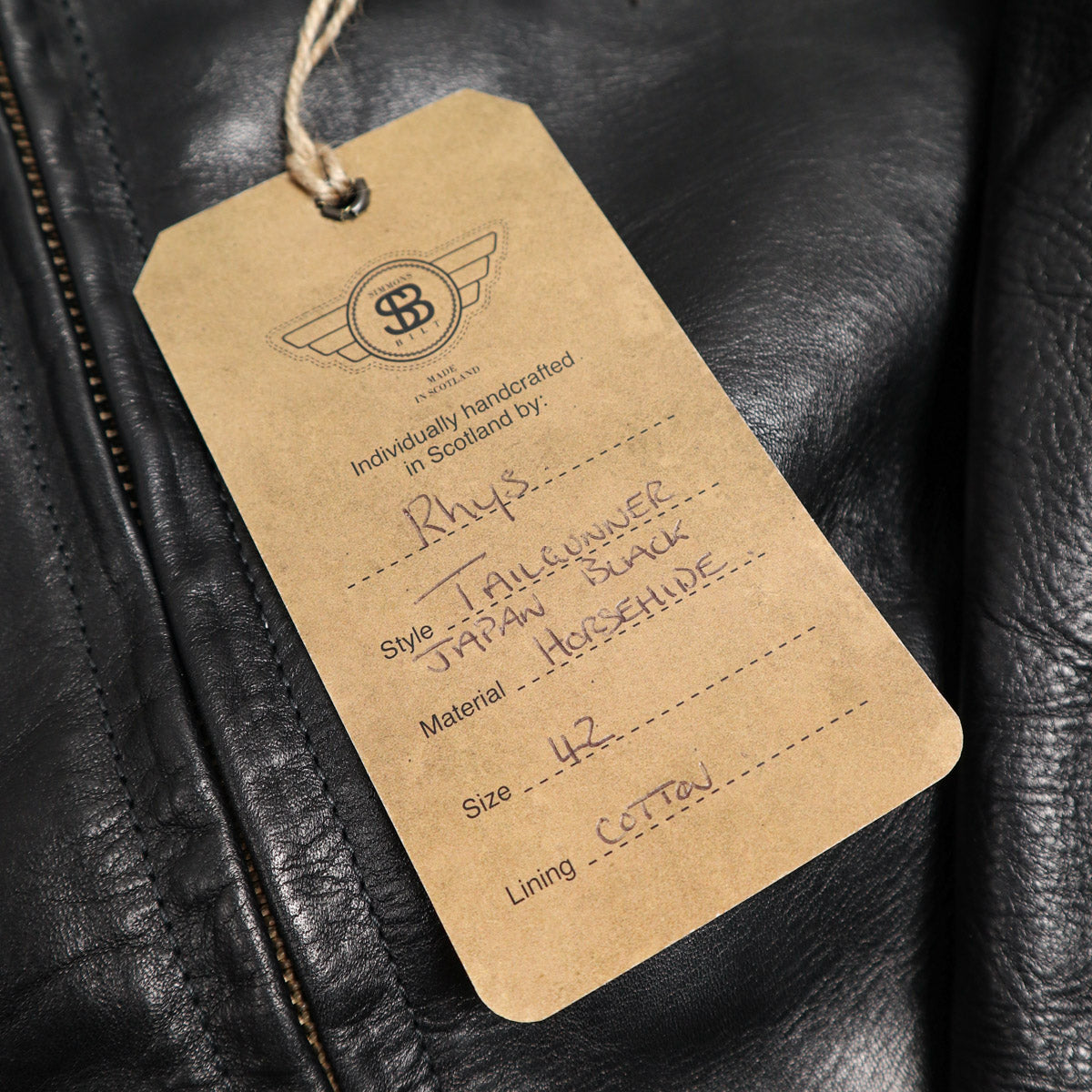 Brooklyn Clothing X Simmons Bilt Tail Gunner Japanese Horsehide Black