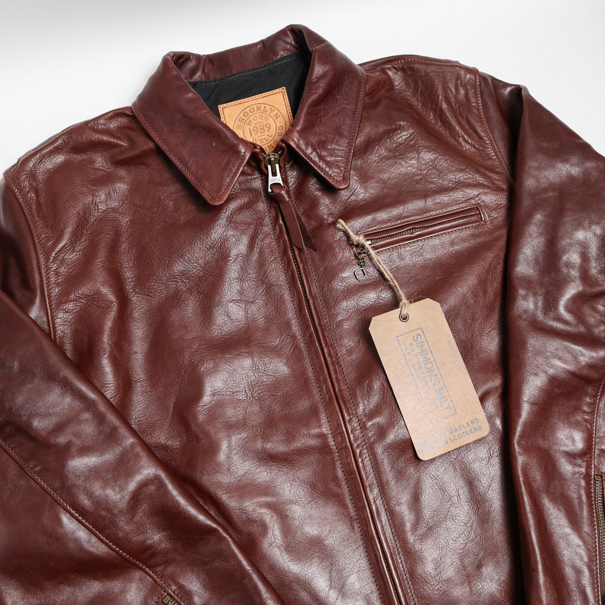 Brooklyn Clothing X Simmons Bilt Tail Gunner Japanese Horsehide Chocolate Brown