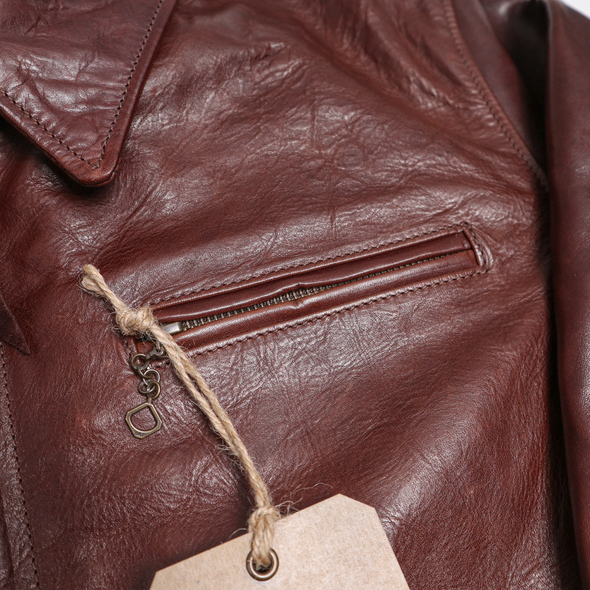 Brooklyn Clothing X Simmons Bilt Tail Gunner Japanese Horsehide Chocolate Brown