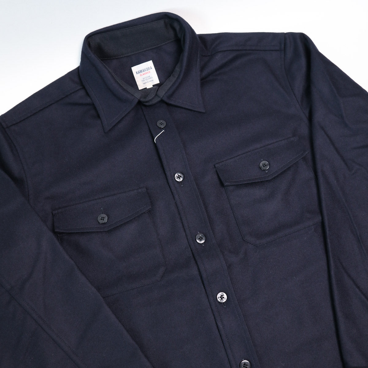 Wool Flannel CPO Shirt Navy