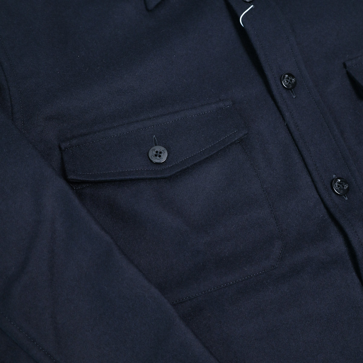 Wool Flannel CPO Shirt Navy