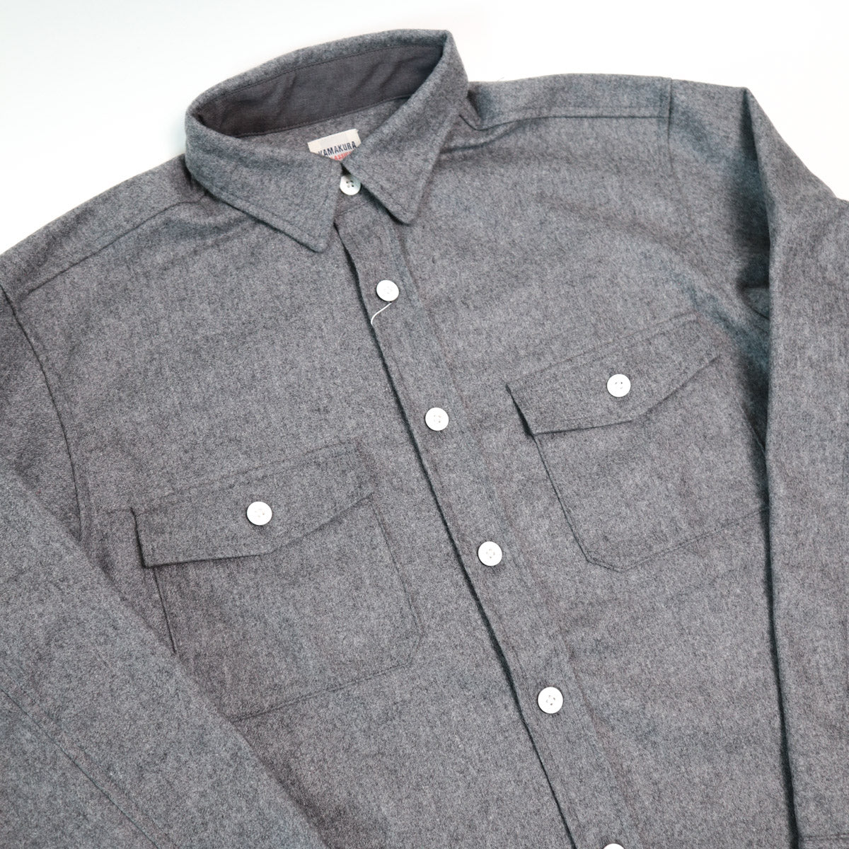 Wool Flannel CPO Shirt Grey