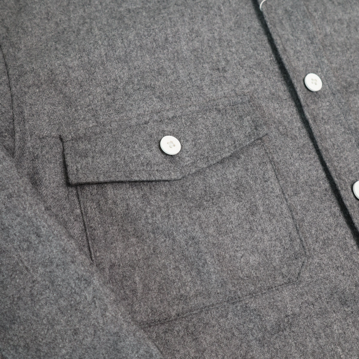 Wool Flannel CPO Shirt Grey
