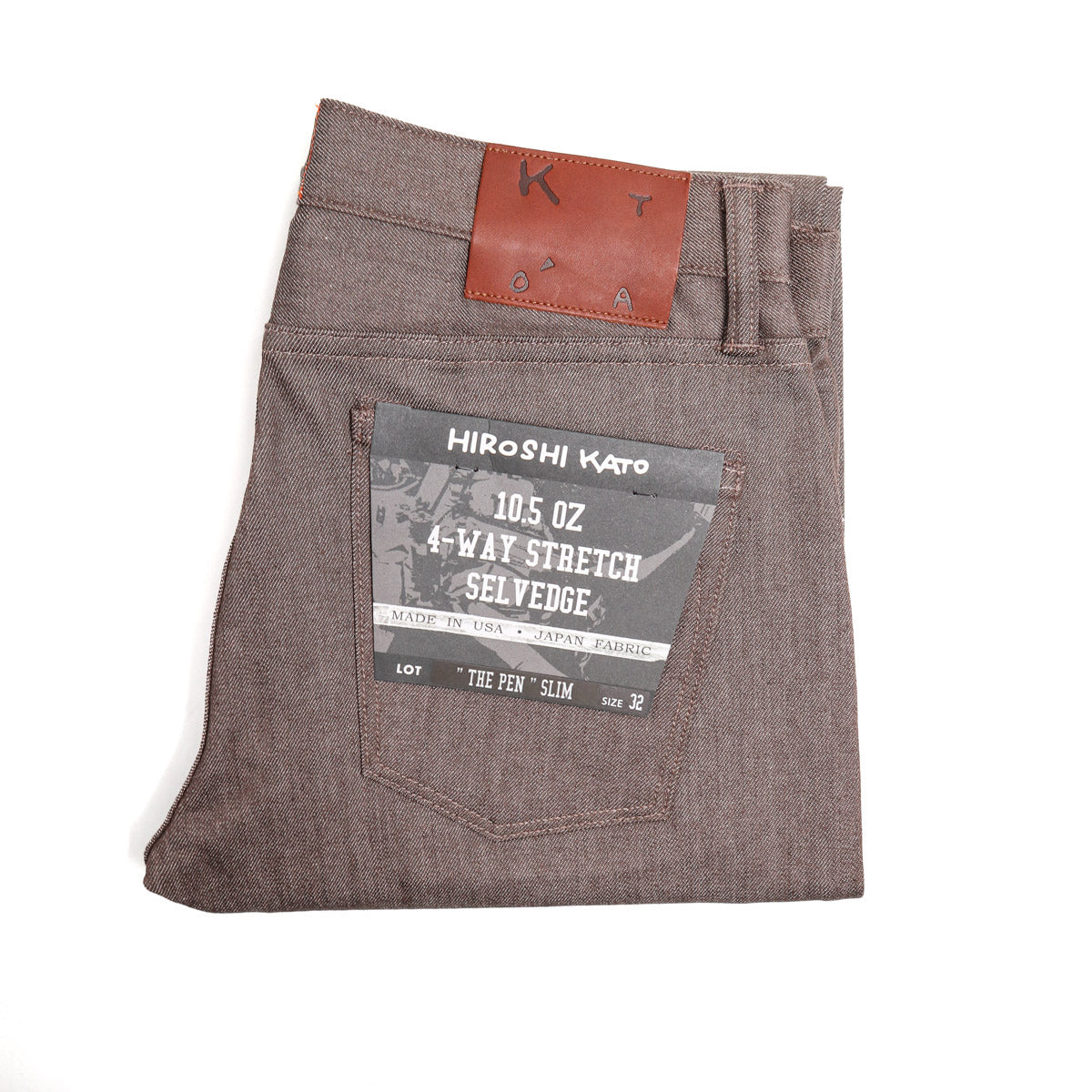 The Pen 10.5oz - Brown Raw  Selvedge Denim