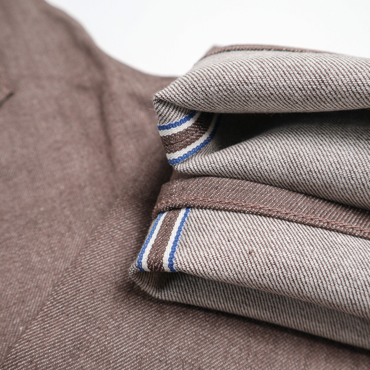 The Pen 10.5oz - Brown Raw  Selvedge Denim