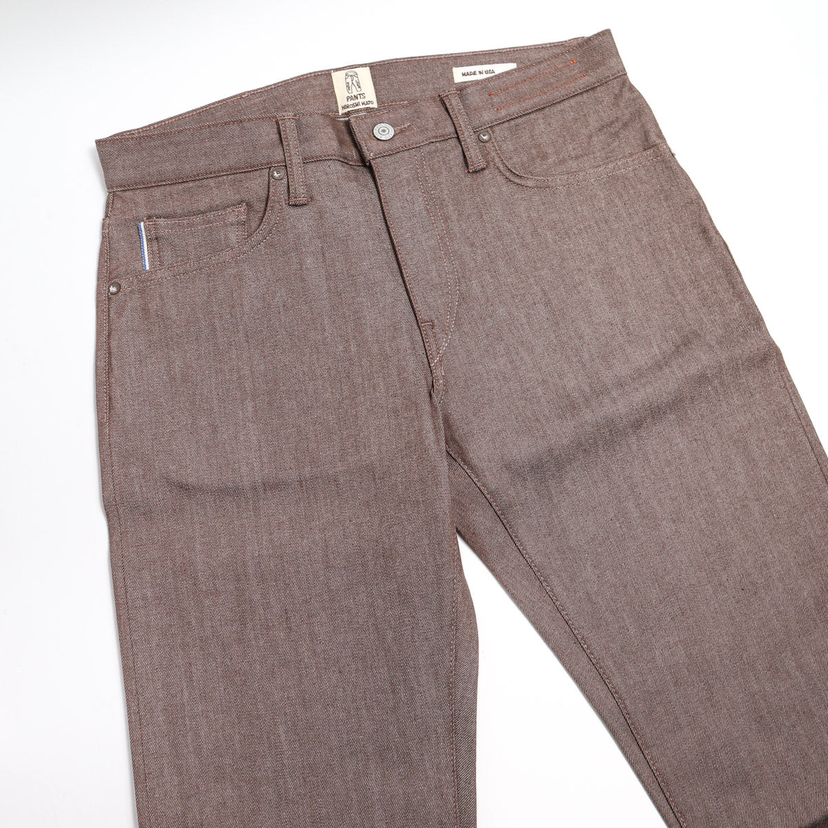 The Pen 10.5oz - Brown Raw  Selvedge Denim