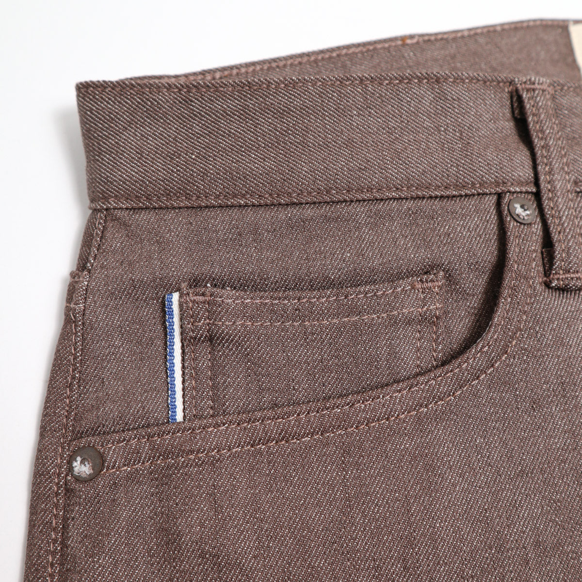 The Pen 10.5oz - Brown Raw  Selvedge Denim