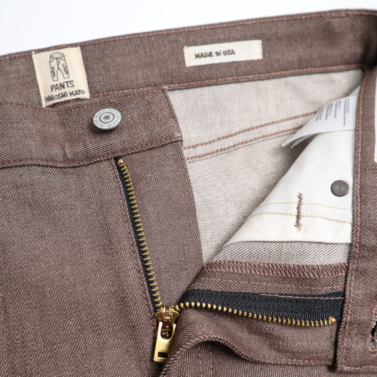 The Pen 10.5oz - Brown Raw  Selvedge Denim