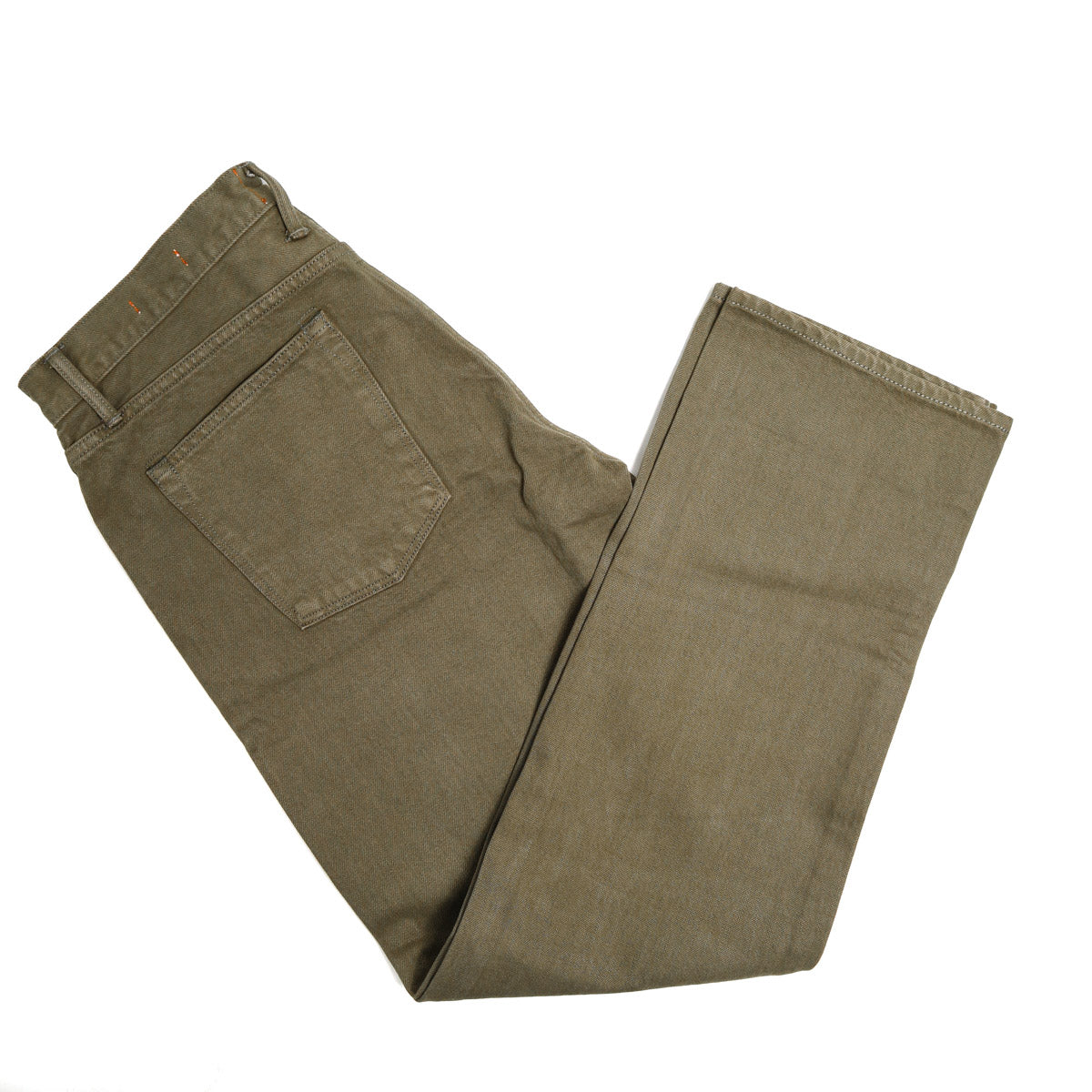The Barrel Classic Straight 14oz Natural Slub Selvedge Military Green