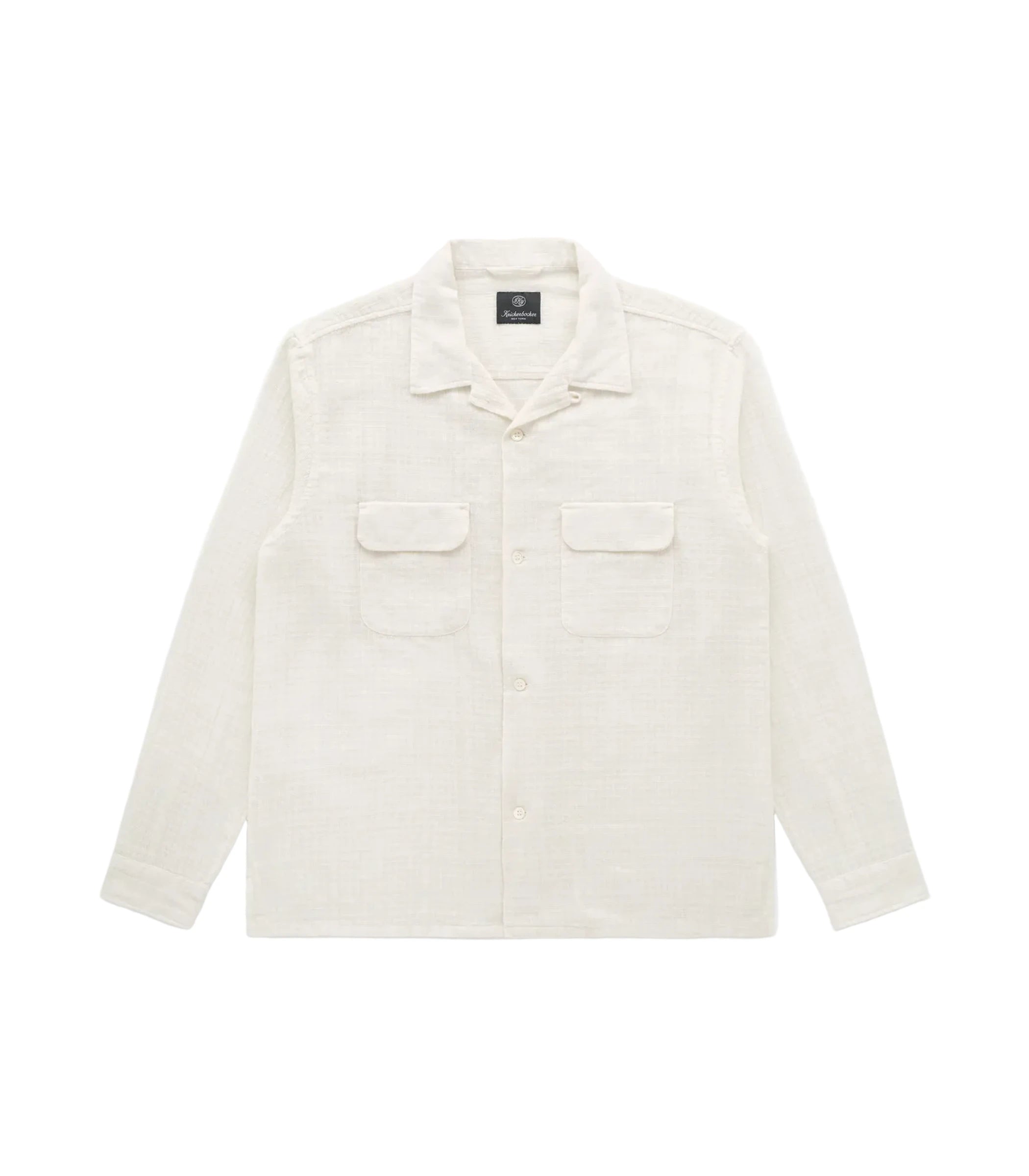 White shirt with two front pockets on a white background