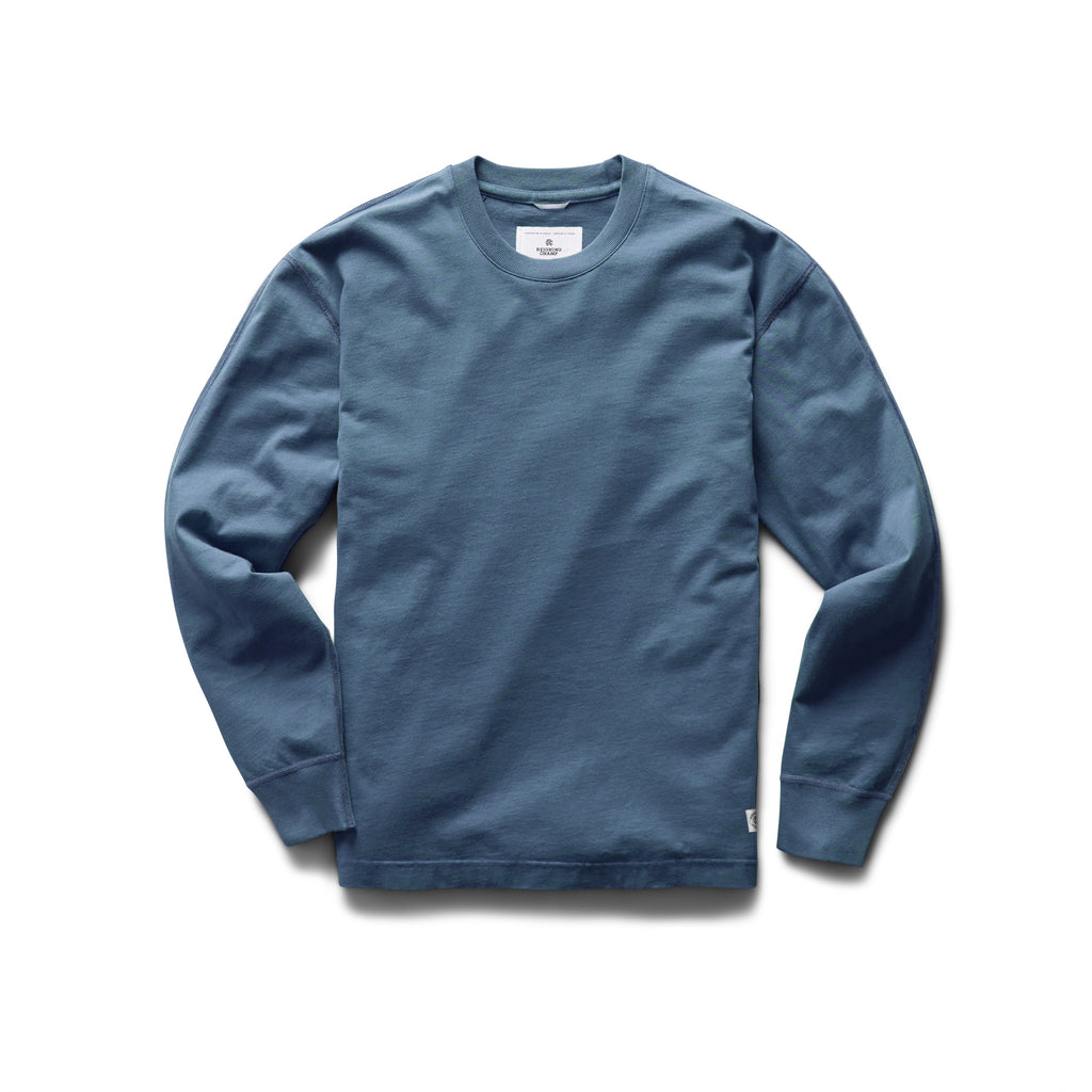 Mid Weight Jersey Long Sleeve Washed Blue