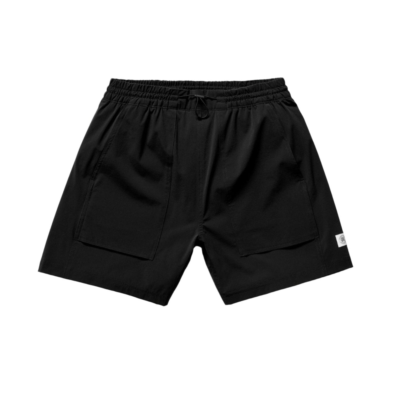 Stretch Nylon Utility Swim Short 6" Black