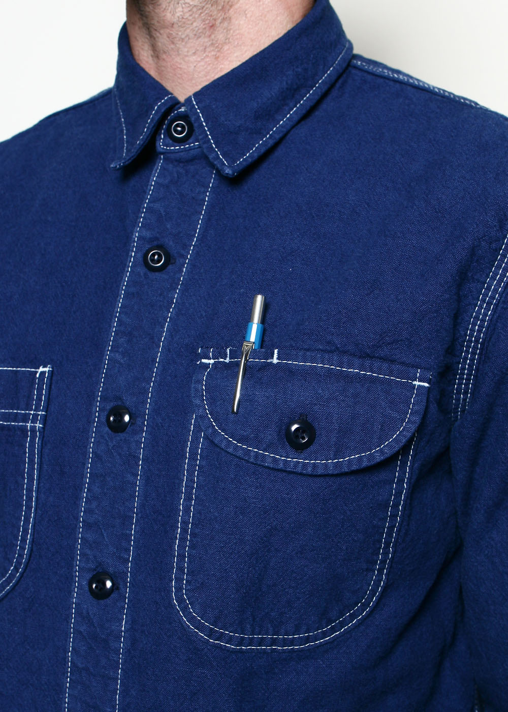 Field Shirt Overdyed Blue