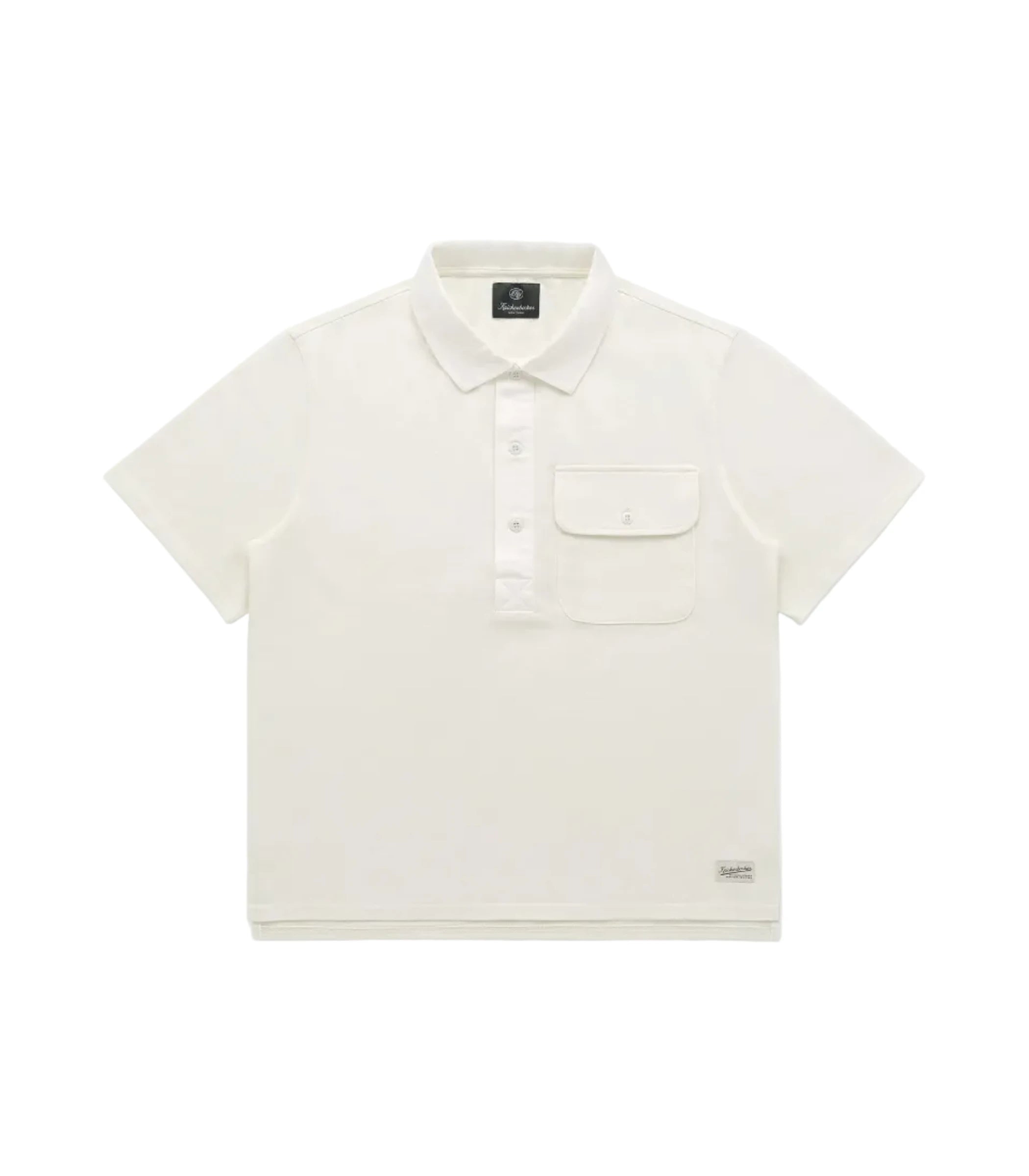 Beige polo shirt on a white background