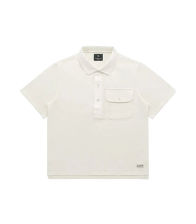 Beige polo shirt on a white background
