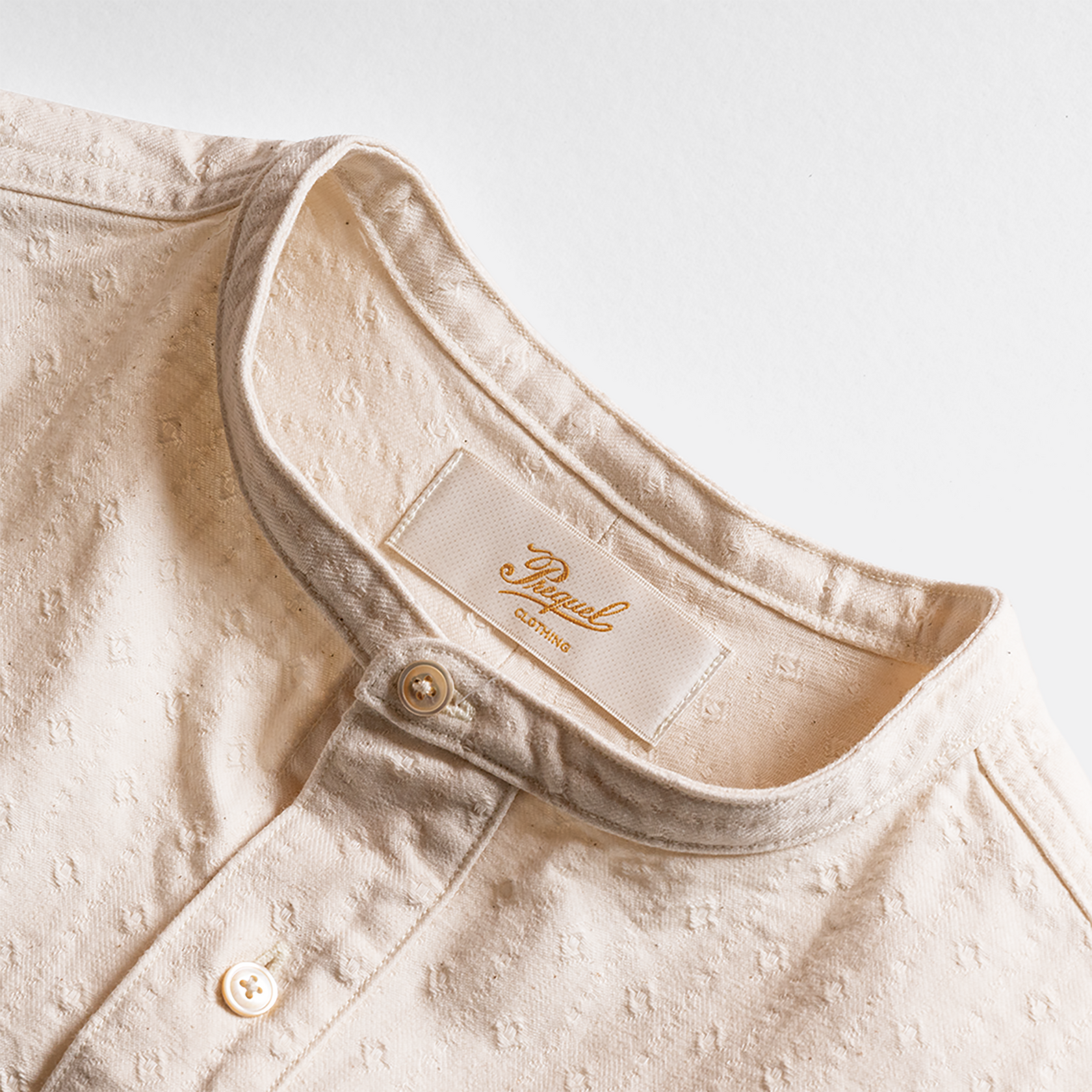 S1006 Stand-up Collar Shirt - Natural