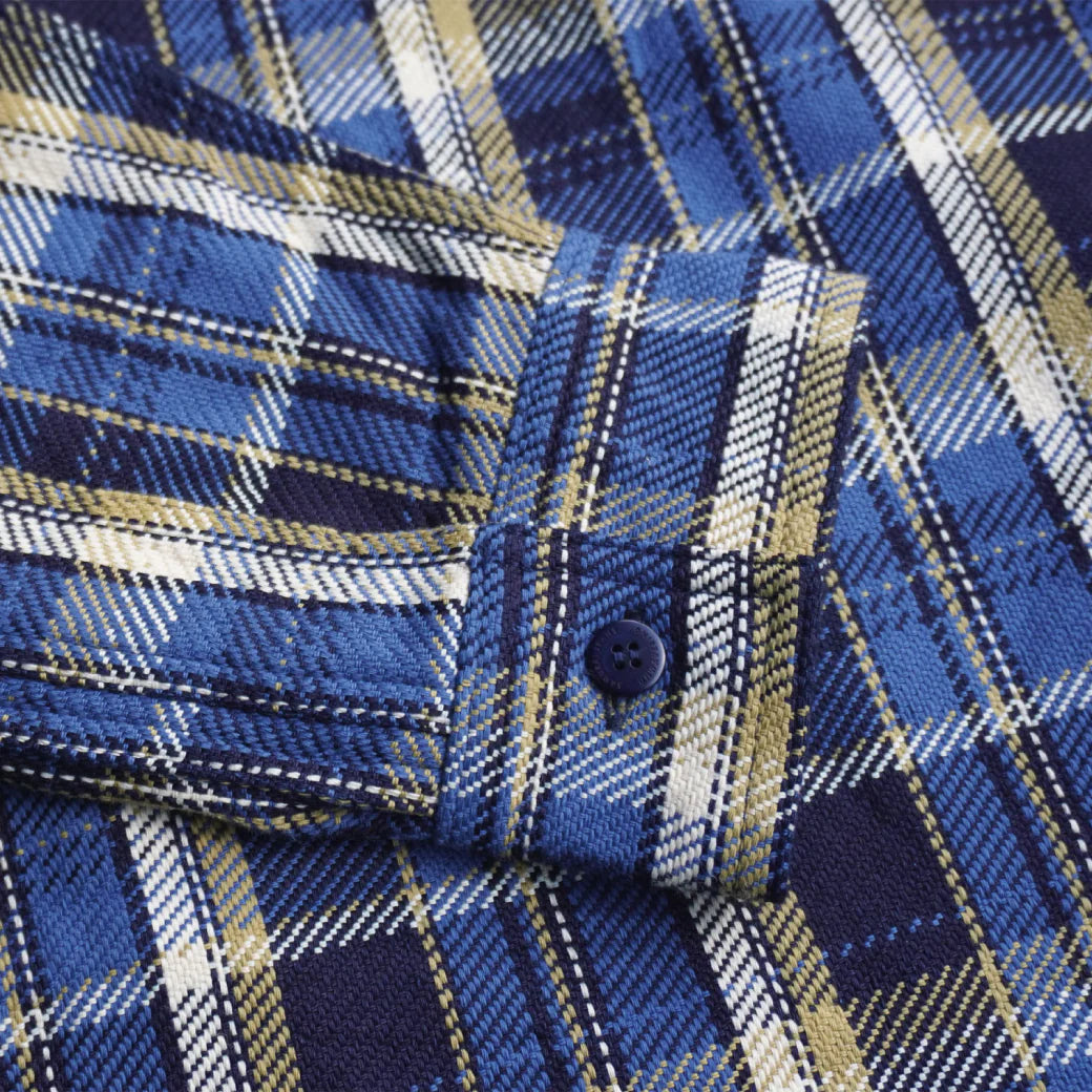 SIN23-01 Rope Dyed Indigo Heavy Flannel Shirt Blue