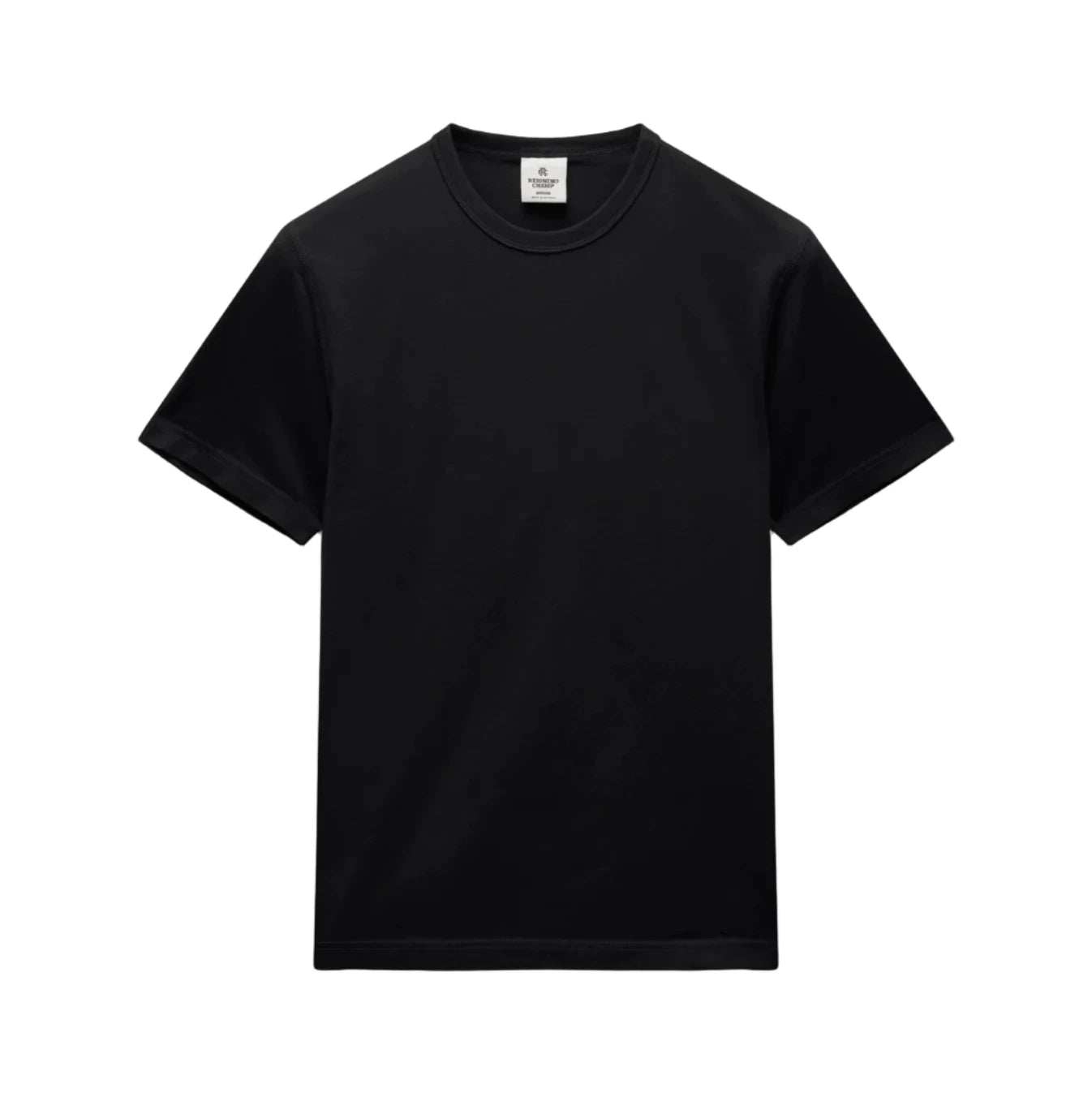 Black t-shirt on a light gray background