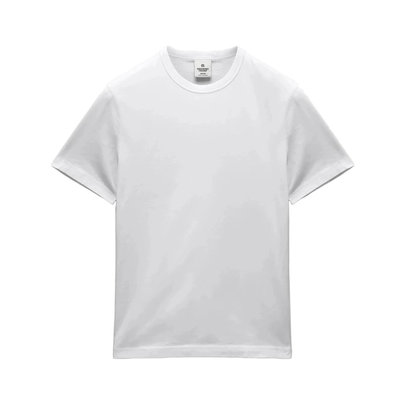 White t-shirt on a light gray background