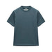 Plain blue t-shirt on a light gray background