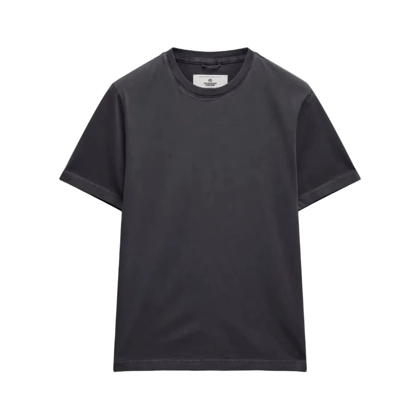 Black t-shirt on a light gray background