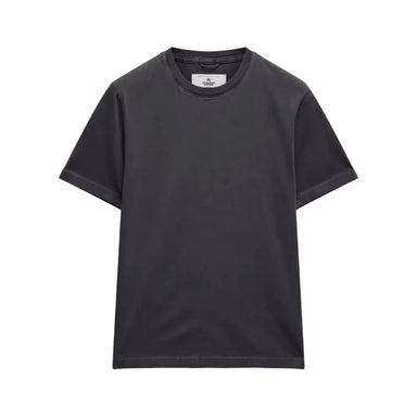 Black t-shirt on a light gray background