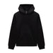Black hoodie on a light gray background