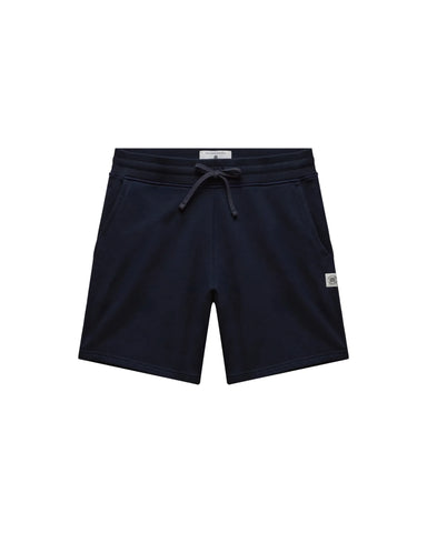Black shorts with a drawstring on a light gray background