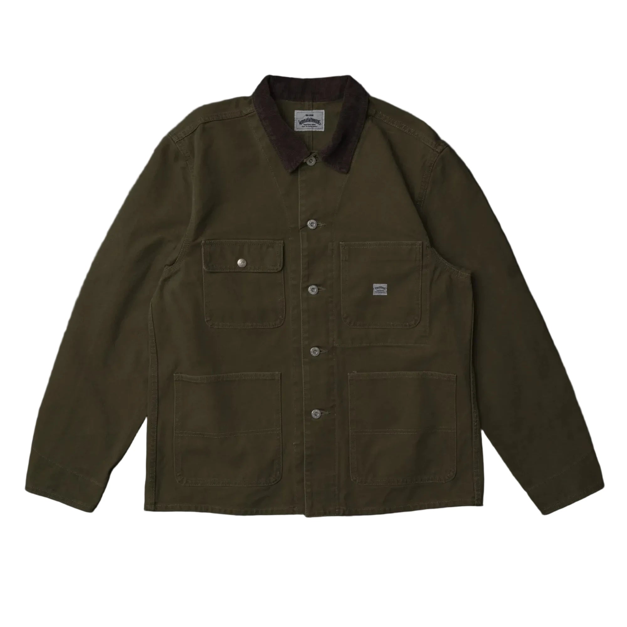 WR623F World Workers Duck Canvas  Coverall Jacket Army Green One Wash