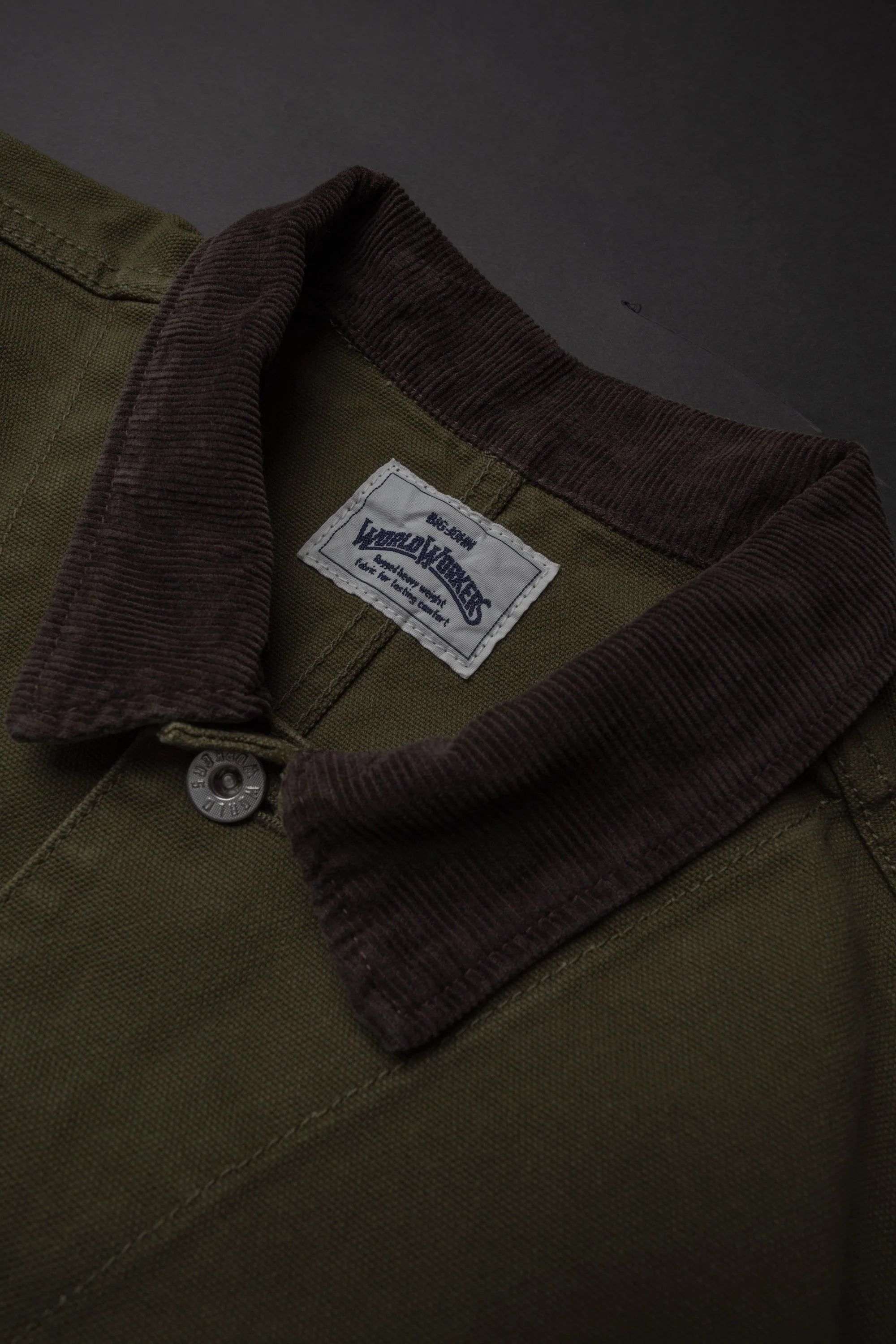 WR623F World Workers Duck Canvas  Coverall Jacket Army Green One Wash