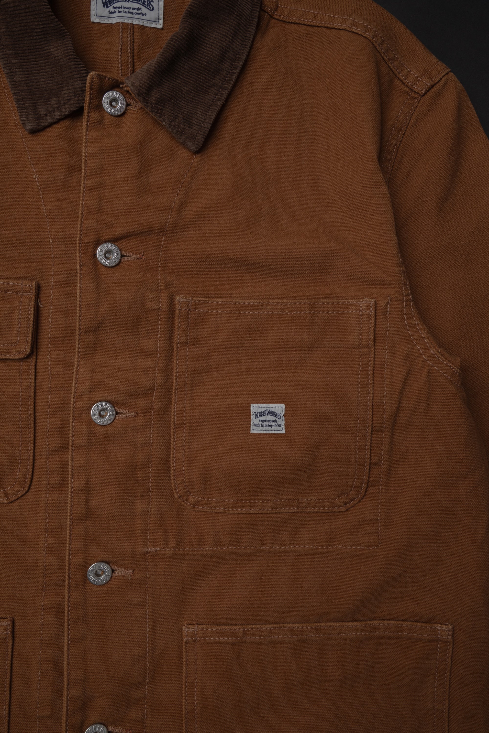WR623F World Workers Duck Canvas Coverall Jacket Brown One Wash