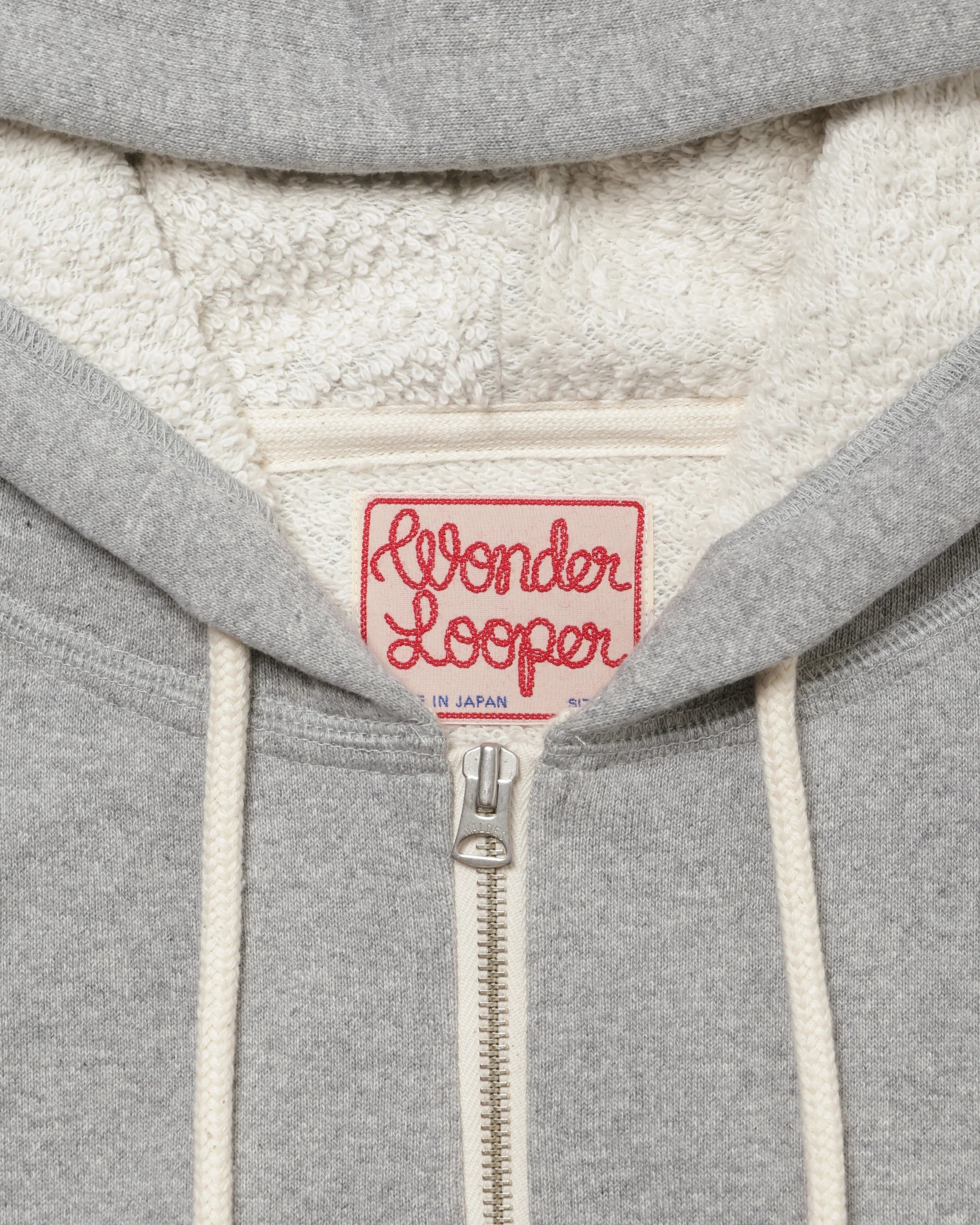 Zip Hoodie Super Looper French Terry Heather Grey