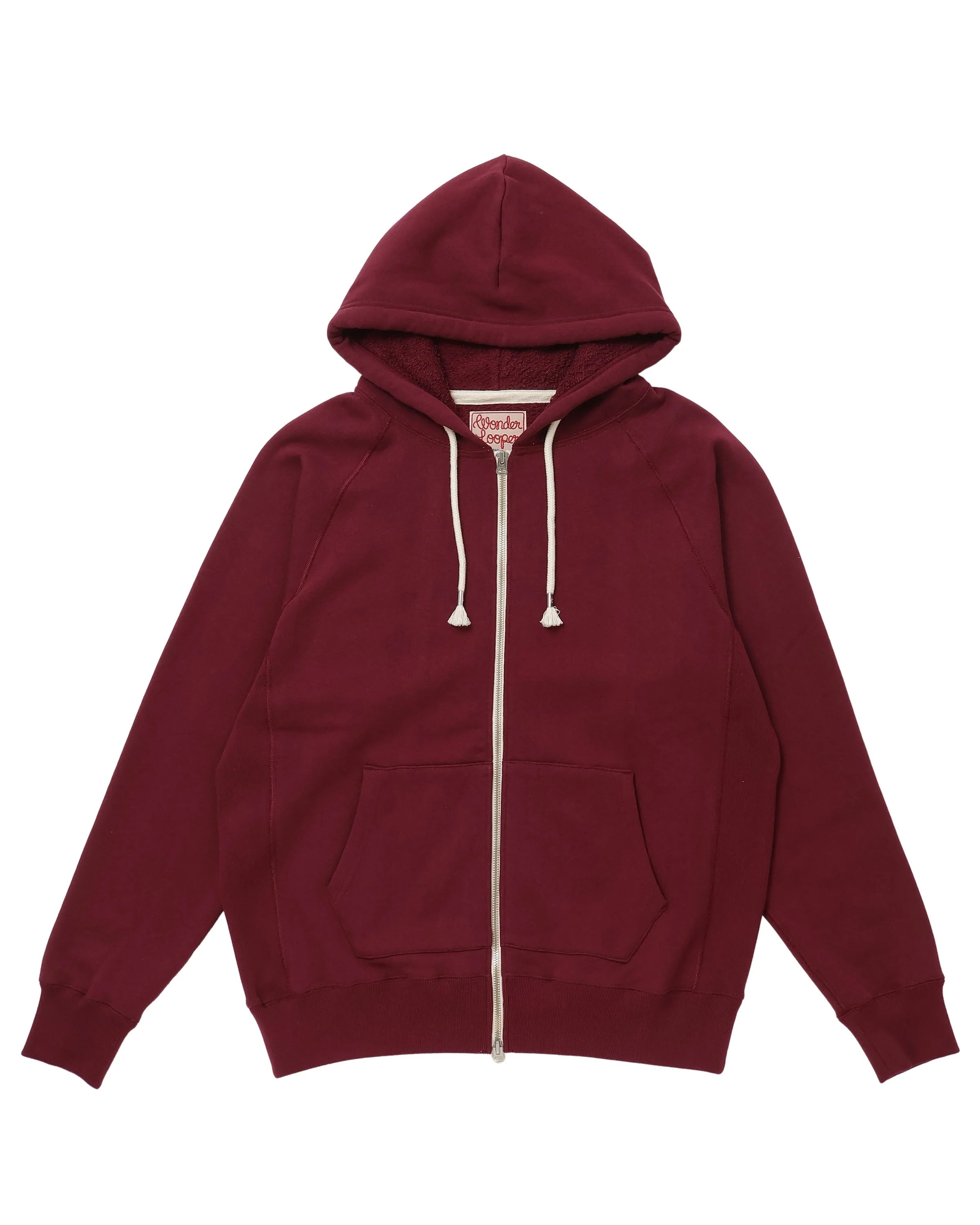Zip Hoodie Super Looper French Terry Burgundy