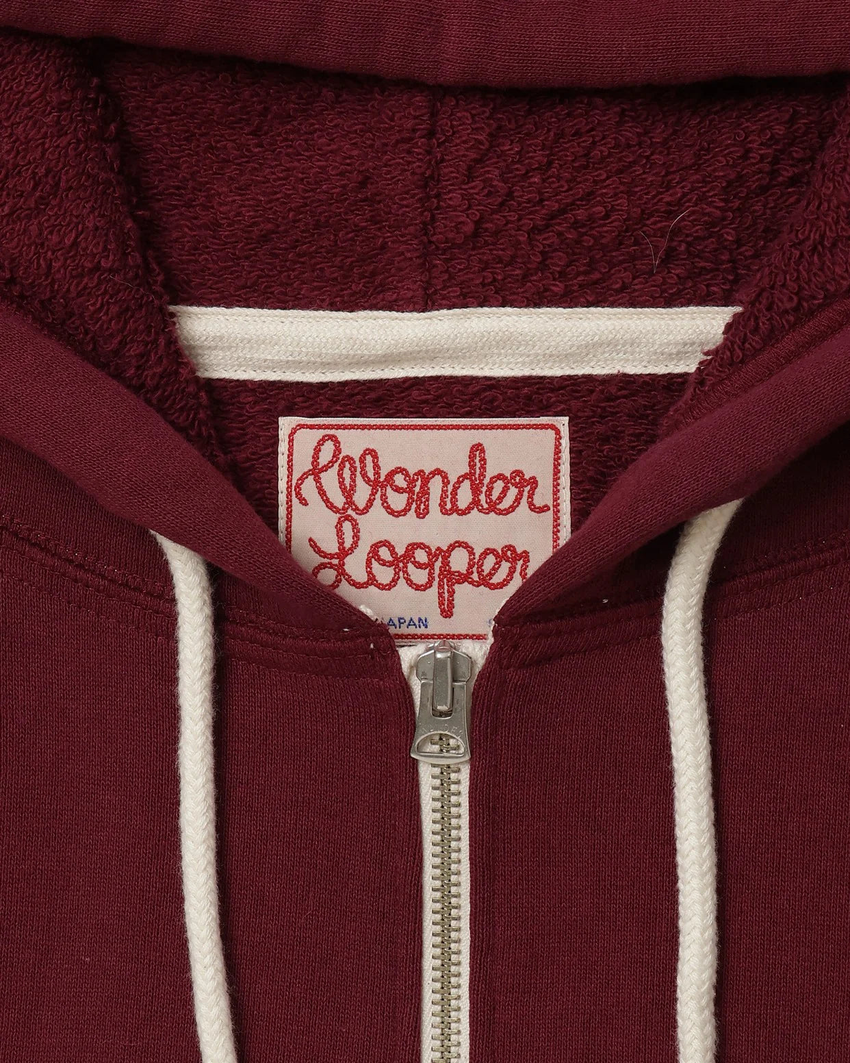 Zip Hoodie Super Looper French Terry Burgundy